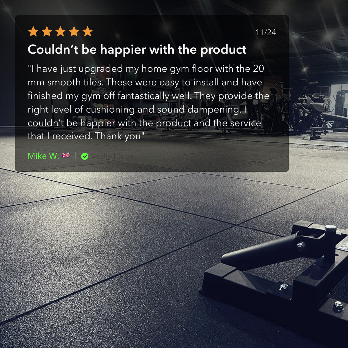 20mm Rubber PRO Gym Flooring | Heavy-Duty, Smooth Top Surface – UK’s Highest Rated
