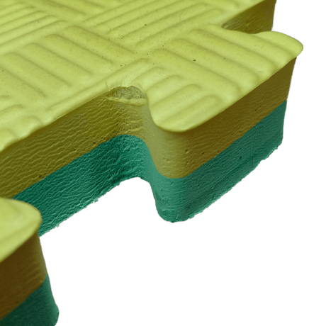 26mm Premium Reversible EVA Tatami Foam Mats - Dual Yellow/Green  Sprung Gym Flooring