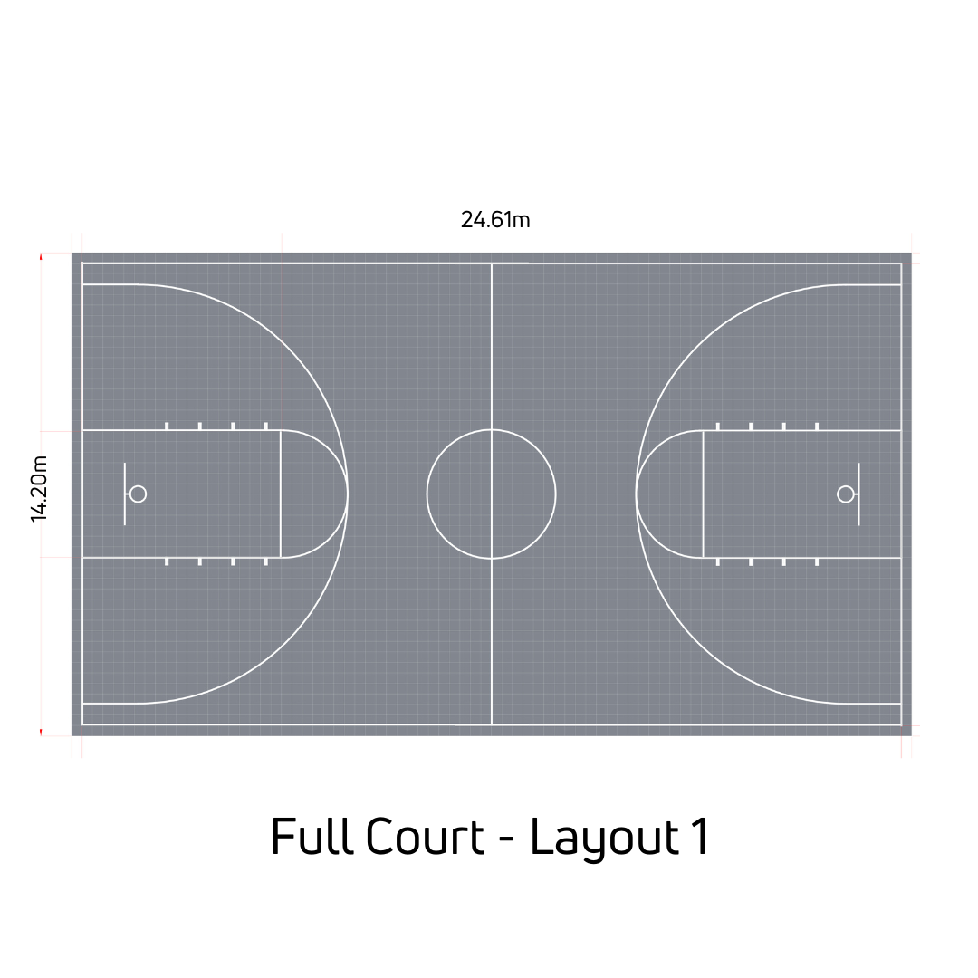 Basketball Court System - Full Court | Includes Court Markings