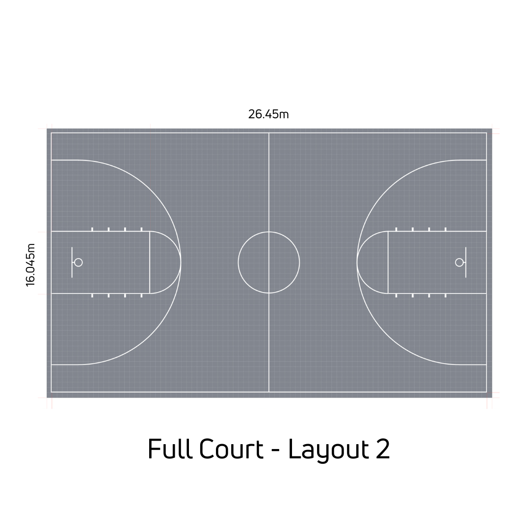 Basketball Court System - Full Court | Includes Court Markings