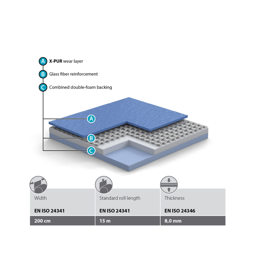 Sprung Vinyl Sports Flooring 8mm | Multipurpose Sports & Dance Flooring
