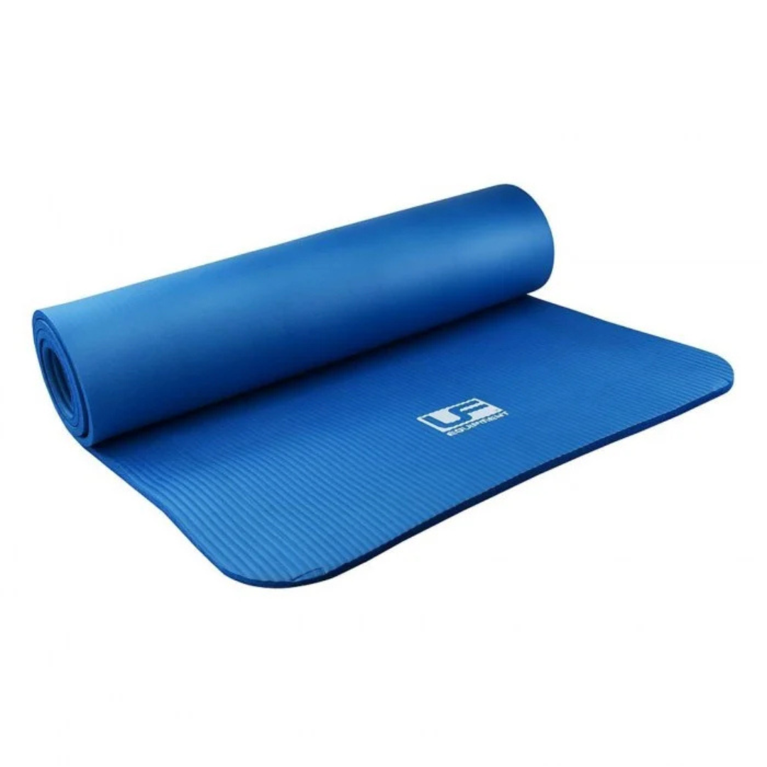 10mm Fitness Mats | Exercise Mats with Shoulder Strap Sprung Gym Flooring Blue