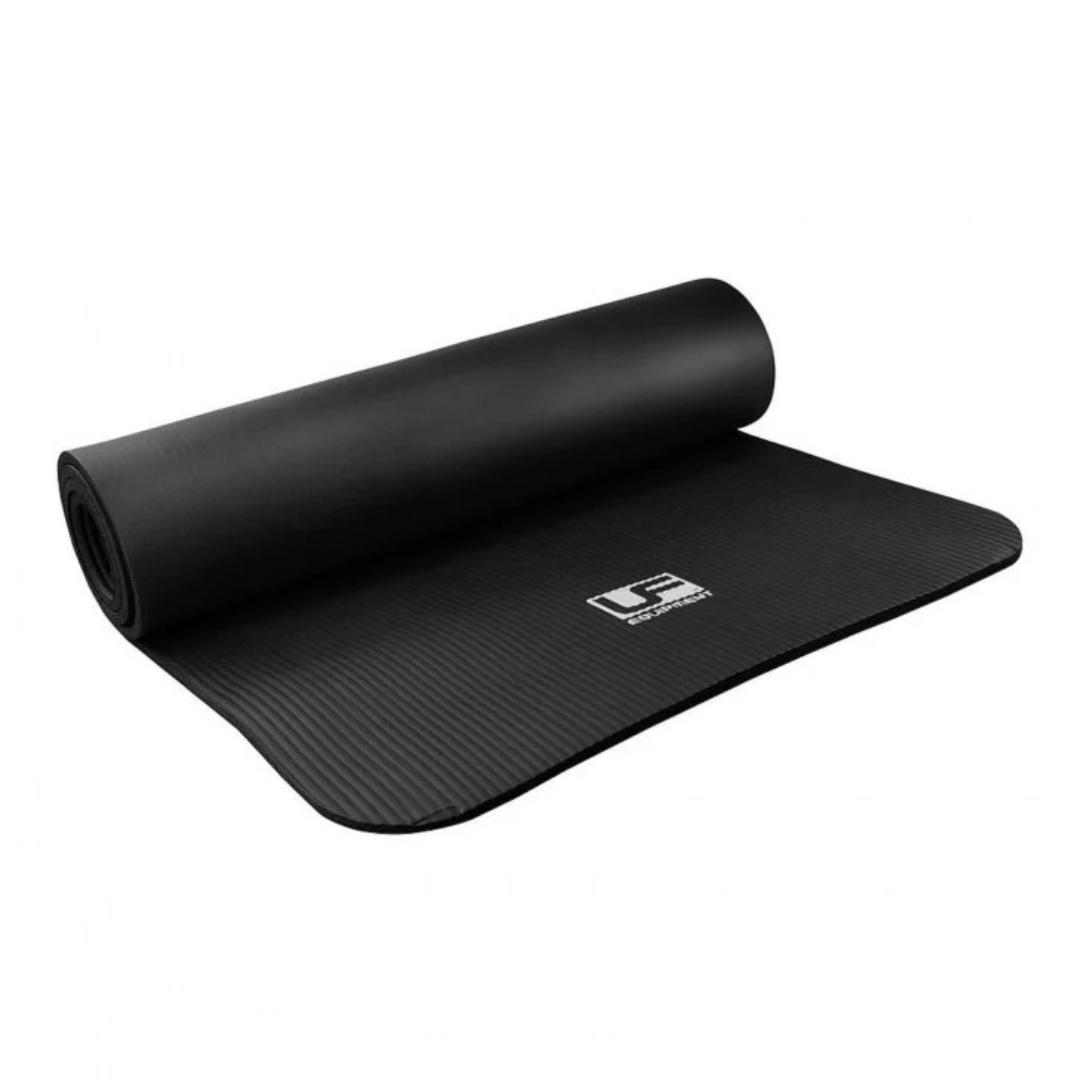 10mm Fitness Mats | Exercise Mats with Shoulder Strap Sprung Gym Flooring Black