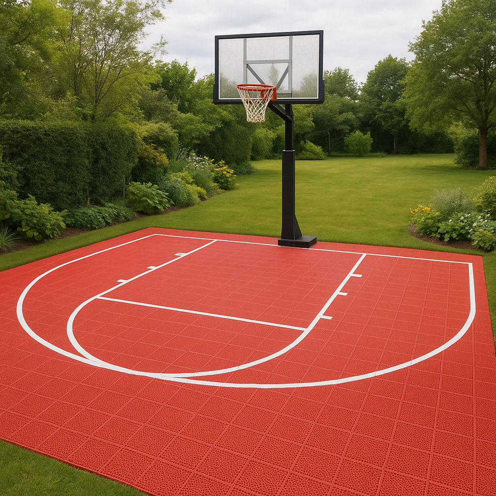 Basketball Court Flooring System - Half Court | Includes Court Markings Sprung Gym Flooring