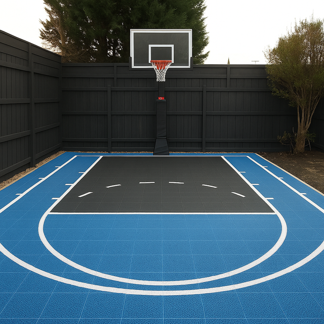Basketball Court Flooring System - Half Court | Includes Court Markings Sprung Gym Flooring