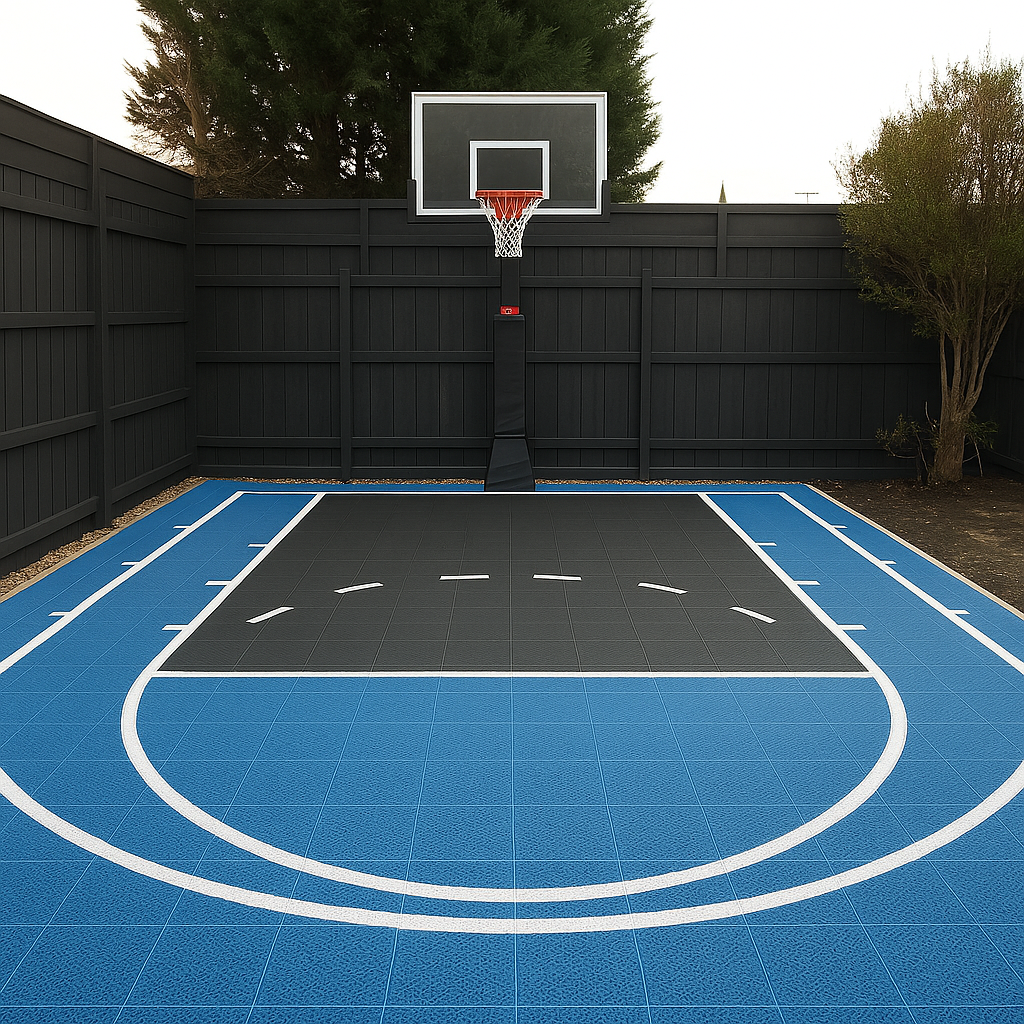 Basketball Court Flooring System - Half Court | Includes Court Markings Sprung Gym Flooring