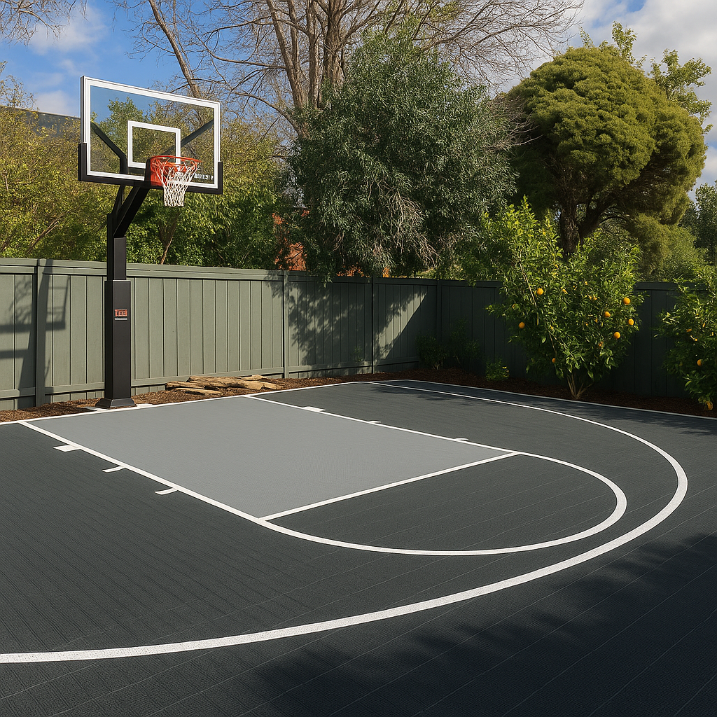 Basketball Court Flooring System - Half Court | Includes Court Markings Sprung Gym Flooring