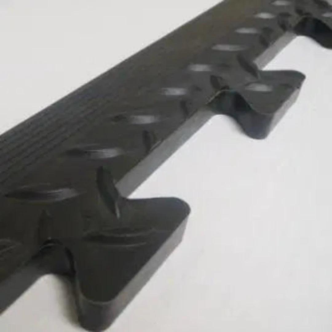 Checkerlock Edge Piece Sprung Gym Flooring Male Black