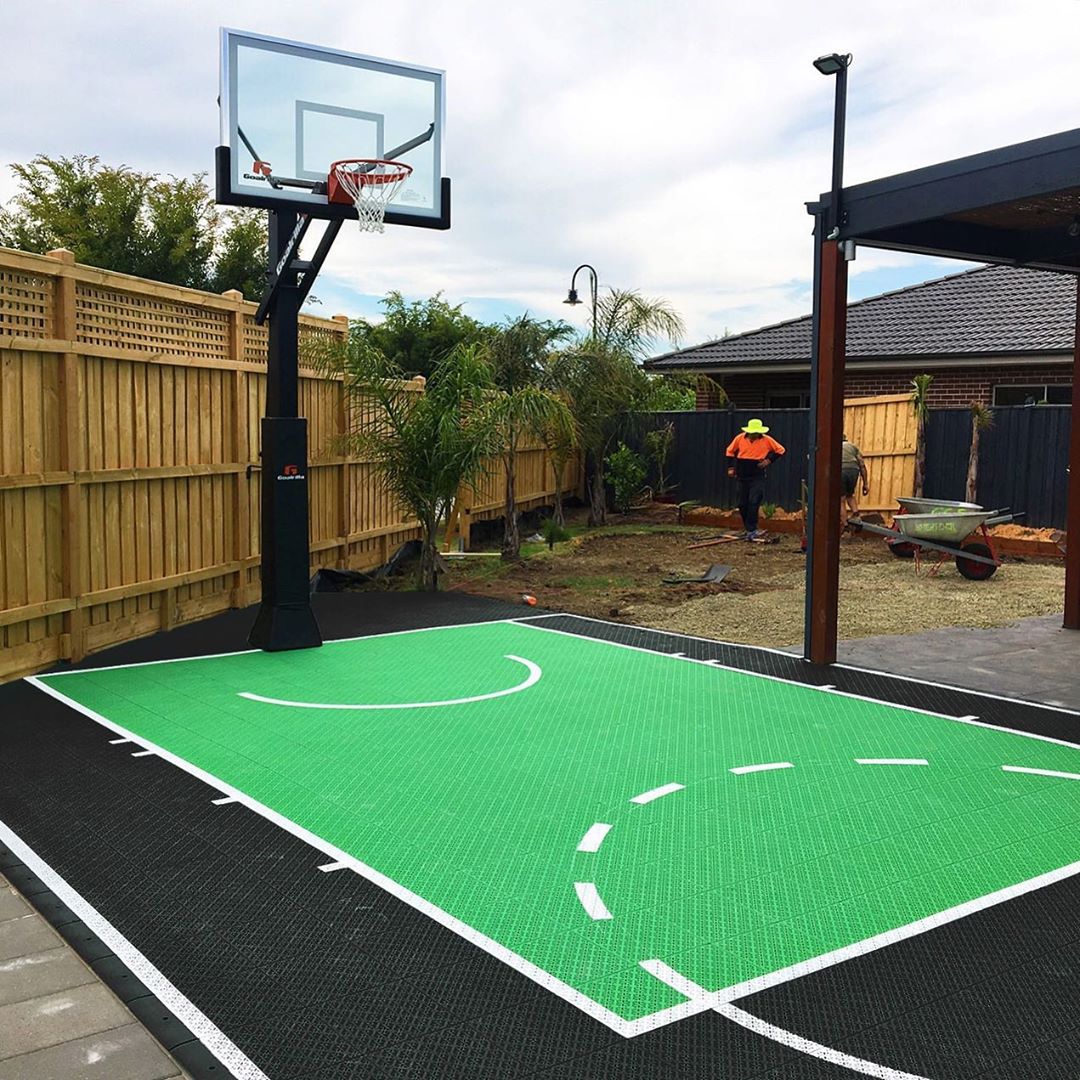 Basketball Court Flooring System - Half Court | Includes Court Markings