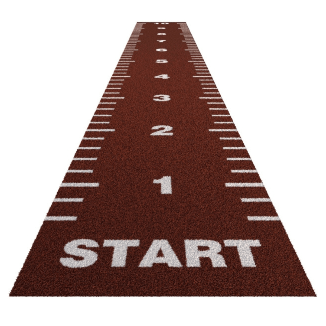 SPECIAL OFFER Ex Supplier Stock Sprint Track Turf with Numbers - 10m x 2m - Brick Red sprint track SuperStrong Fitness