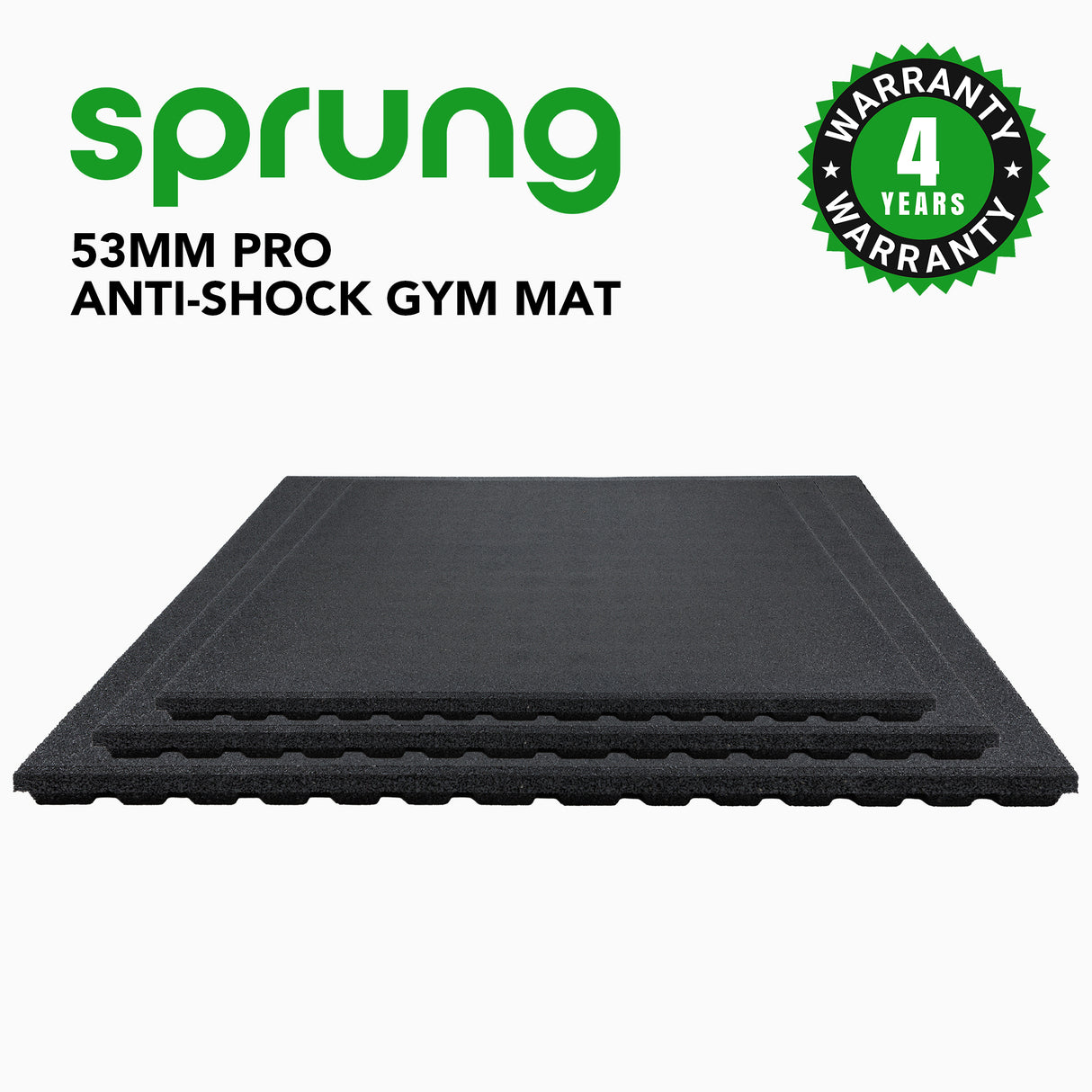 53mm Sprung PRO Rubber Anti-Shock Gym Mats