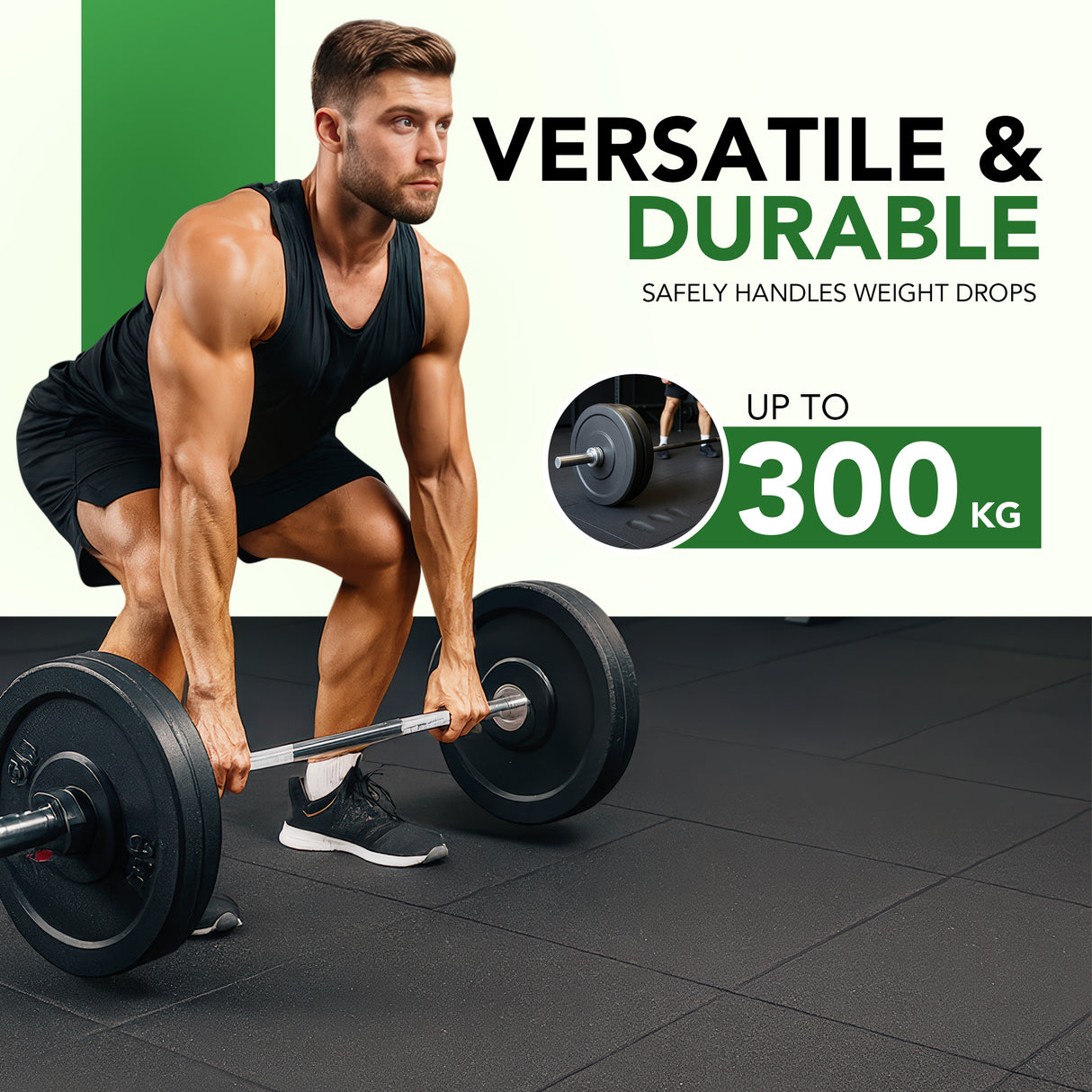 53mm Sprung PRO Rubber Anti-Shock Gym Mats