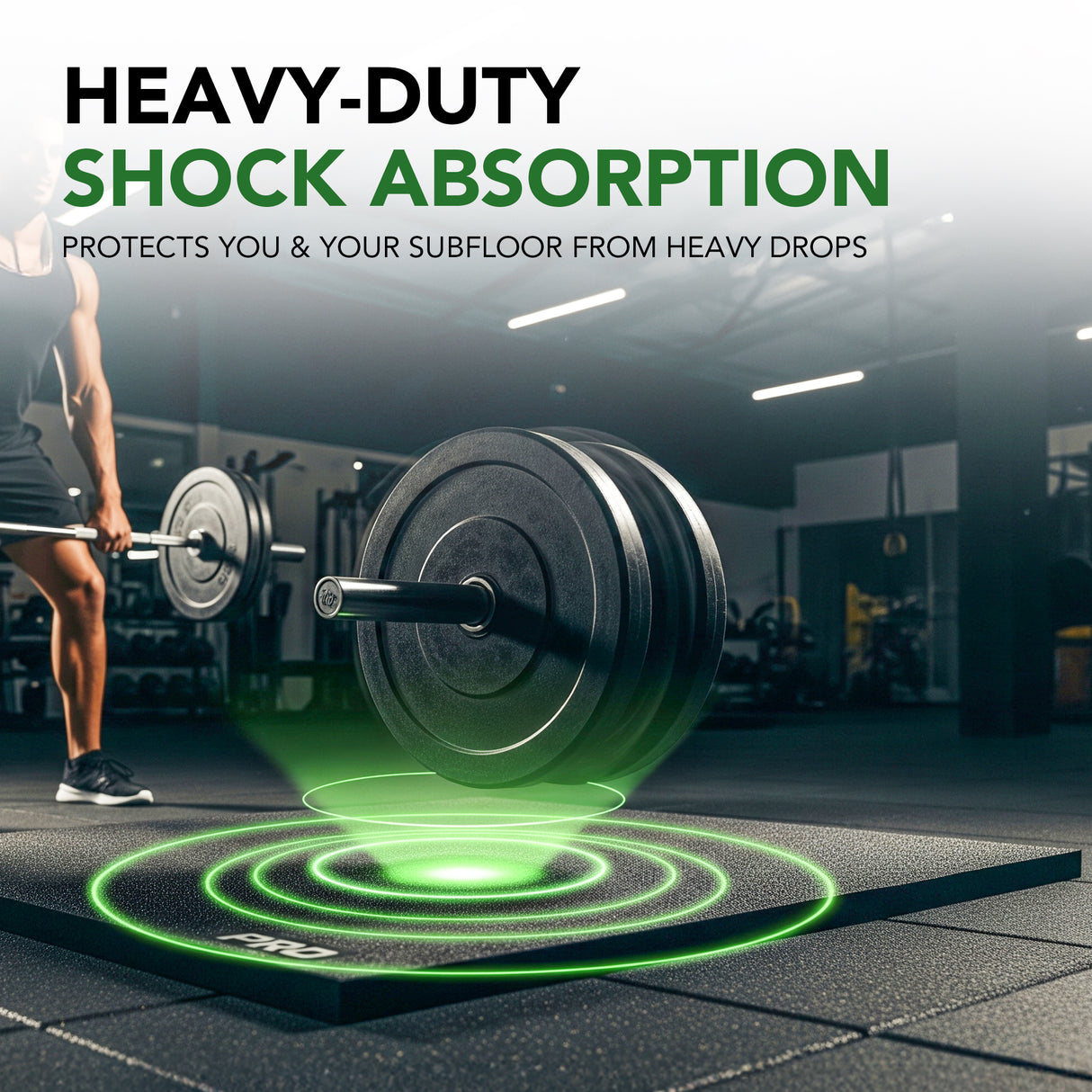 53mm Sprung PRO Rubber Anti-Shock Gym Mats