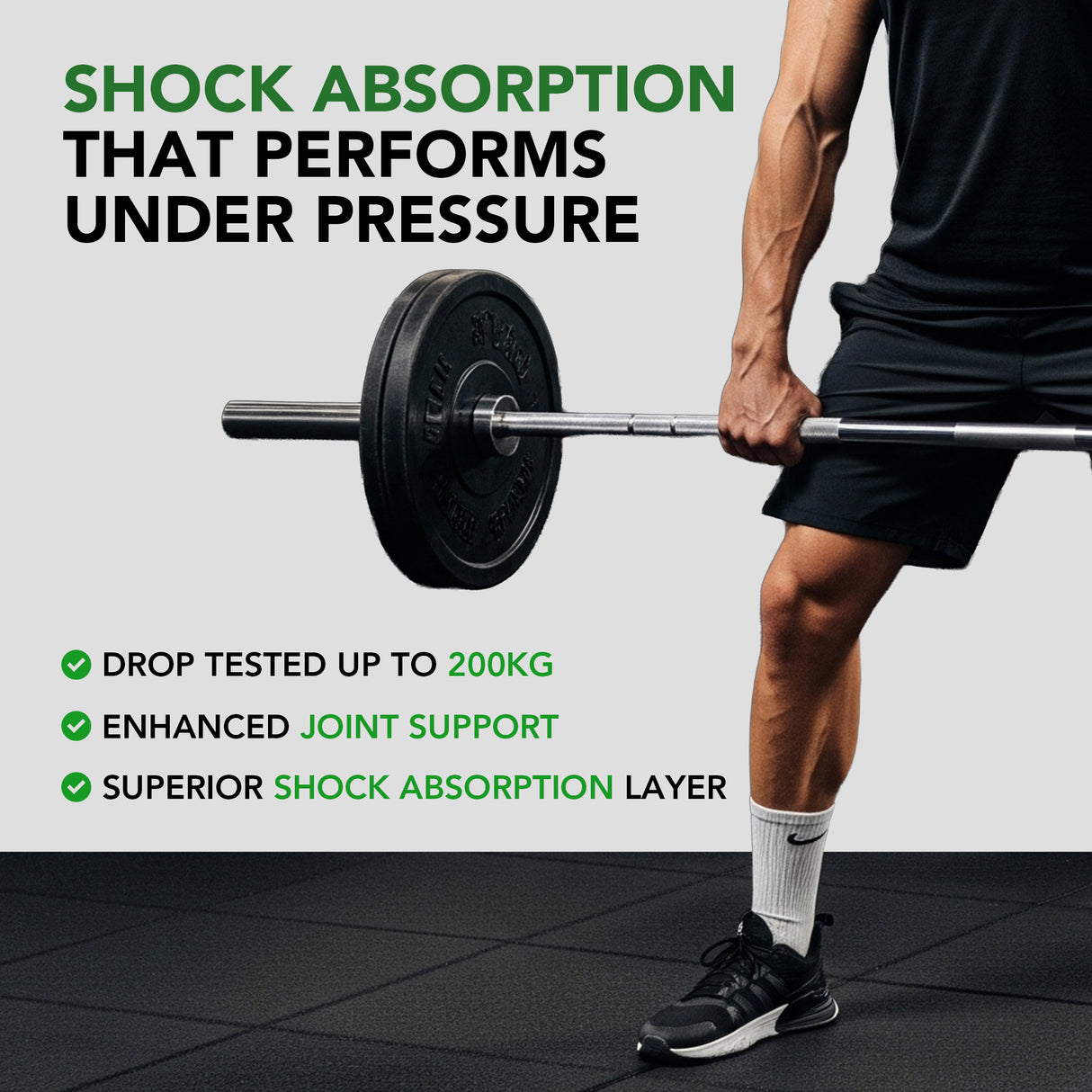 30mm Sprung PRO Anti-Shock Gym Floor Tile