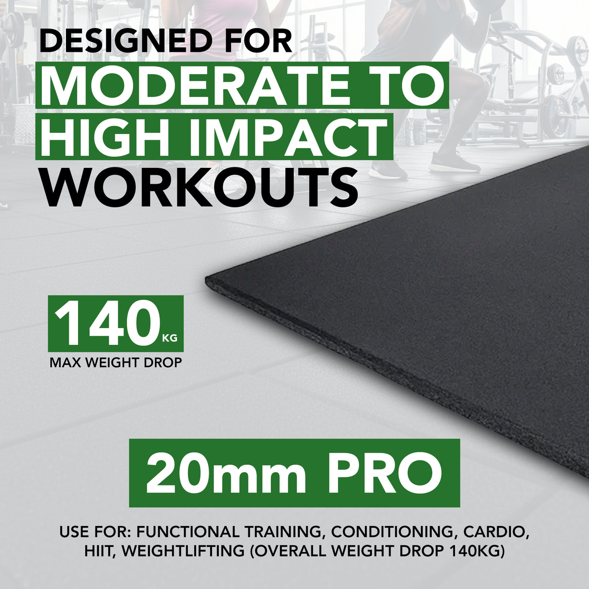 20mm Rubber PRO Gym Flooring | Heavy-Duty, Smooth Top Surface – UK’s Highest Rated