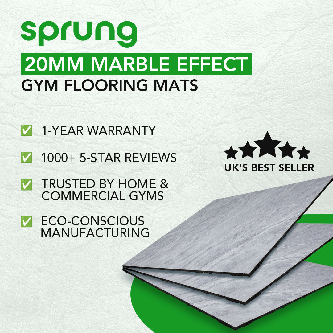 Sprung Konnecta Marble Effect Premium Gym Flooring Mats - 20mm