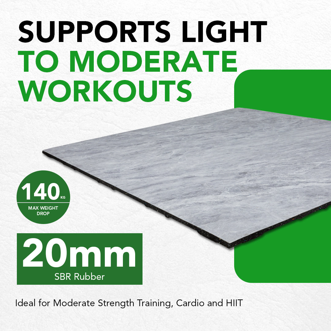 Sprung Konnecta Marble Effect Premium Gym Flooring Mats - 20mm