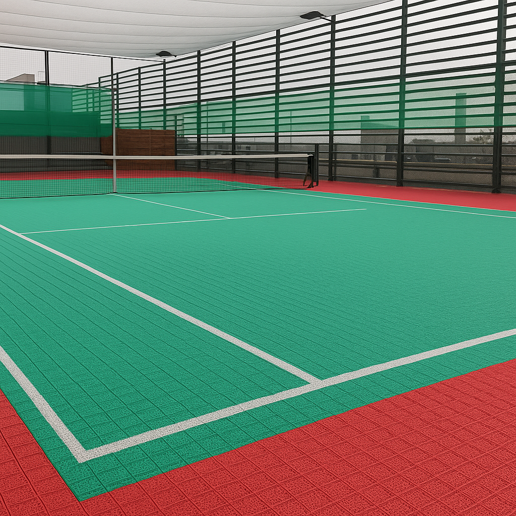 Tennis Court System (Singles) | Includes Court Markings Sprung Gym Flooring