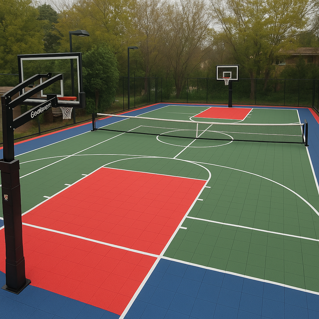 Modular Sports Court Flooring | Multiuse Sports Modular Tiles Sprung Gym Flooring