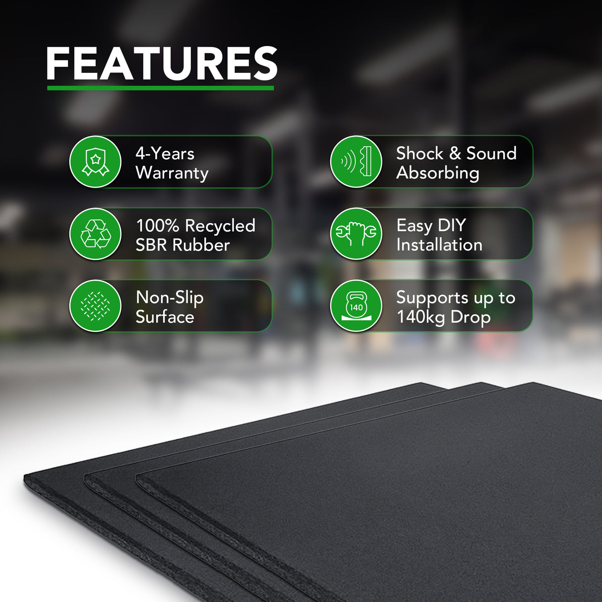 20mm Rubber PRO Gym Flooring | Heavy-Duty, Smooth Top Surface – UK’s Highest Rated