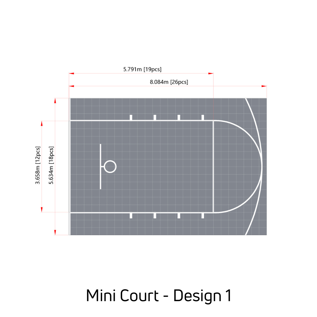 Basketball Court Flooring - Mini Court | Includes Court Markings | Perfect Garden Court Solution Sprung Gym Flooring Court Design 1