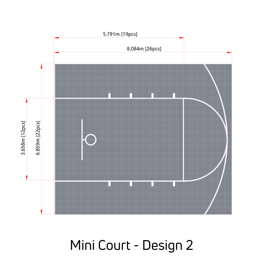 Basketball Court Flooring - Mini Court | Includes Court Markings | Perfect Garden Court Solution Sprung Gym Flooring Court Design 2