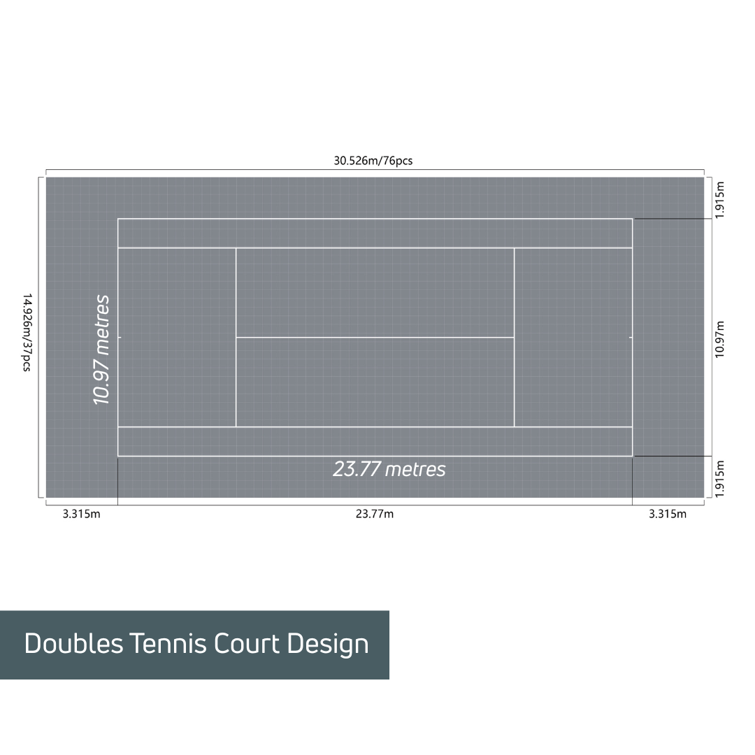 Tennis Court System (Doubles) | Includes Court Markings Sprung Gym Flooring