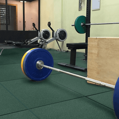 20mm Sprung PRO Green Coloured Gym Tiles GYM FLOORING GymFloors