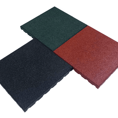 Rubber Outdoor Garden Mats for Patios - 30mm outdoor garden mats Sprung Gym Flooring Red