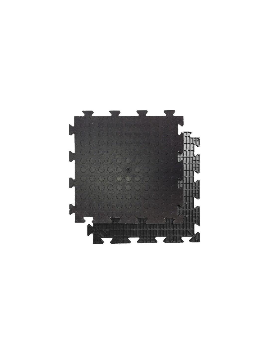 Black Vinyl Industrial Flooring Tiles | Pennylock, 495mm x 495mm x 12mm Thick Sprung Gym Flooring