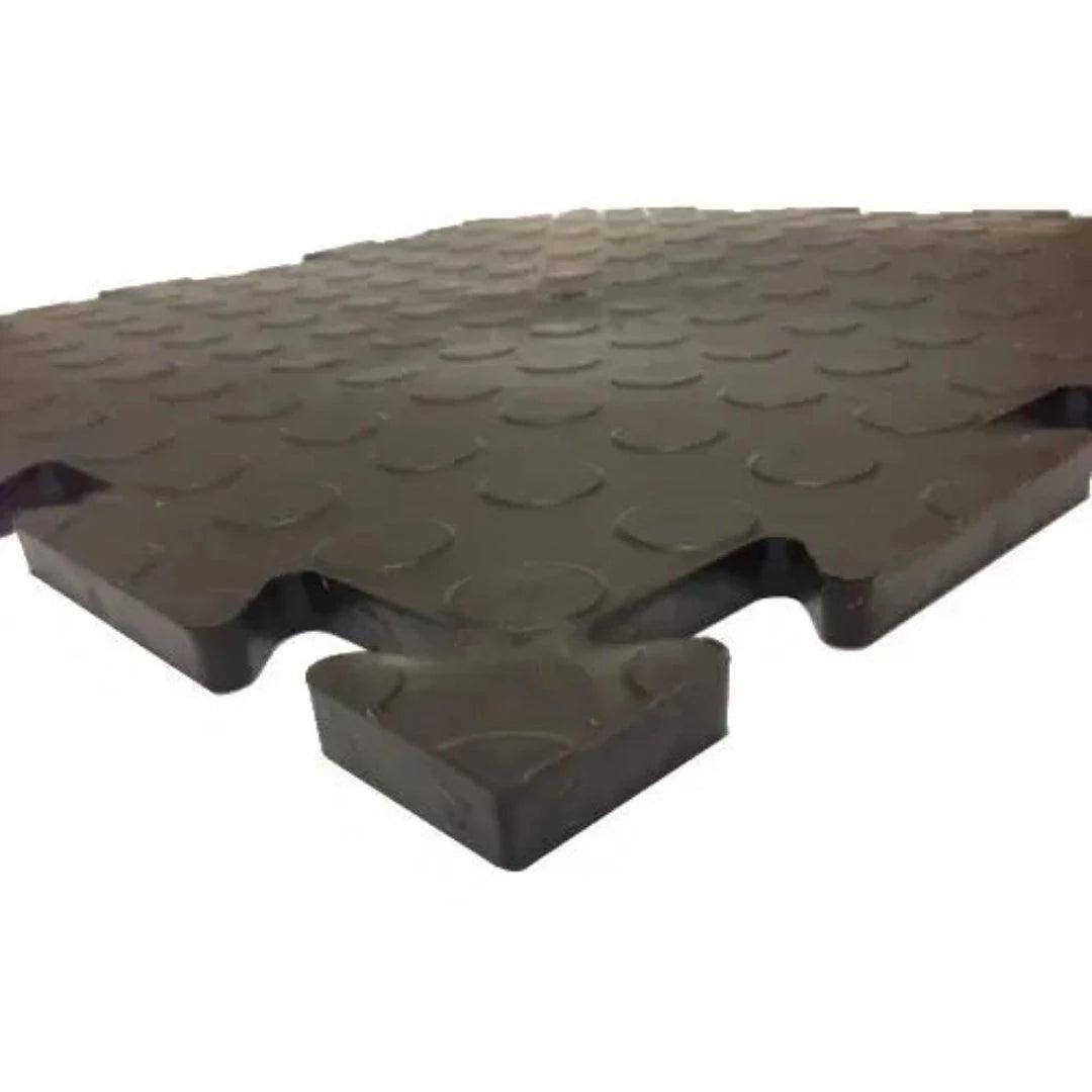 Black Vinyl Industrial Flooring Tiles | Pennylock, 495mm x 495mm x 12mm Thick Sprung Gym Flooring