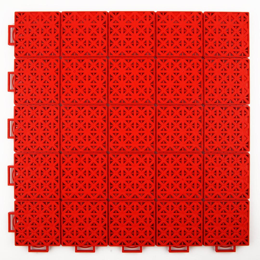 Tennis Court System (Singles) | Includes Court Markings Sprung Gym Flooring Red