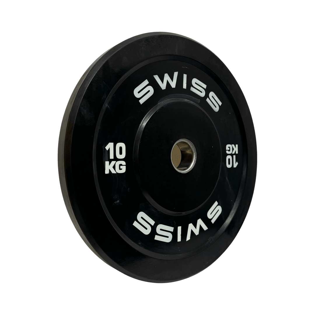 Black Bumper Plates - Swiss Free Weights SuperStrong Fitness 2 x 10kg