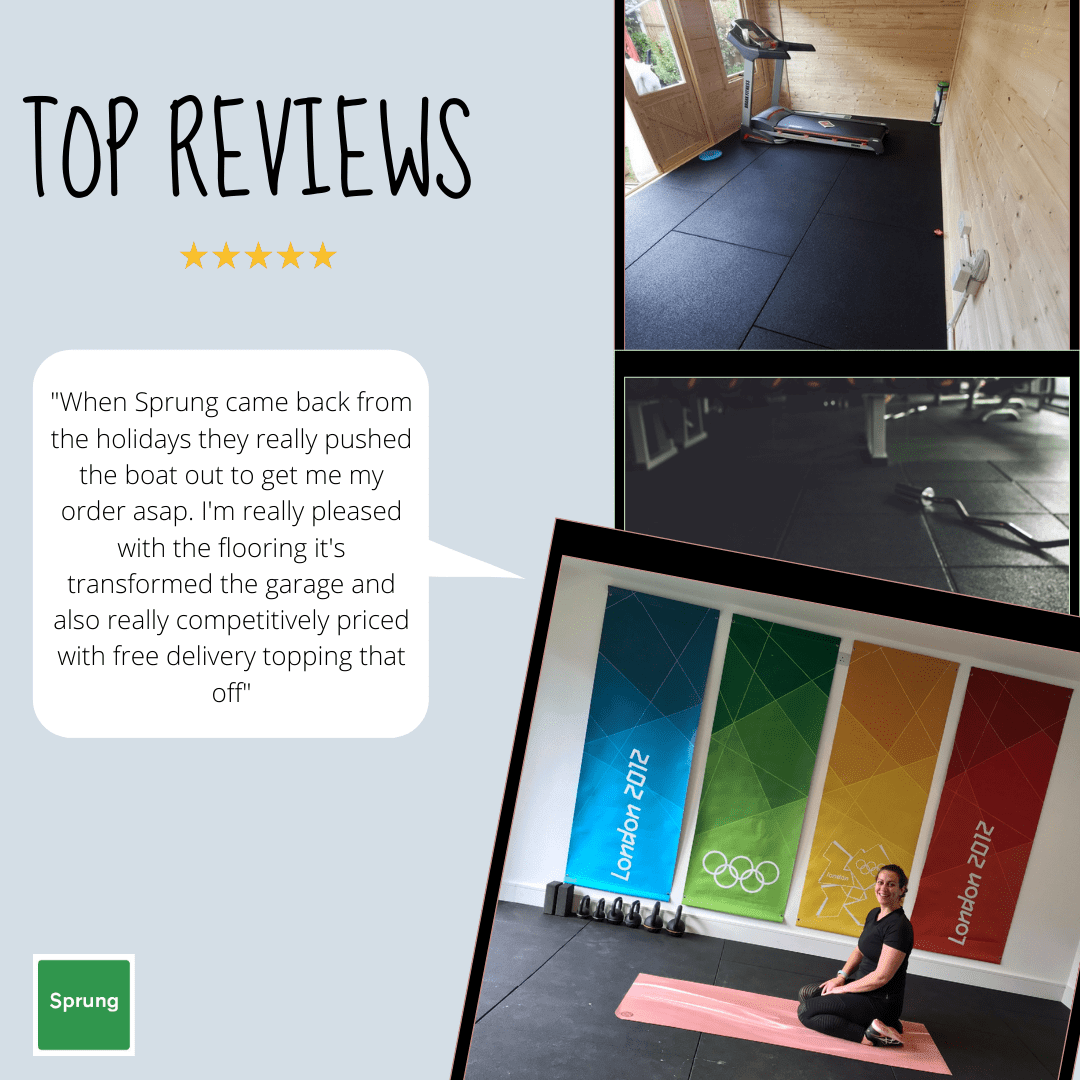 15mm Sprung PRO Gym Flooring - Sprung Rubber Heavy Duty GYM FLOORING GymFloors