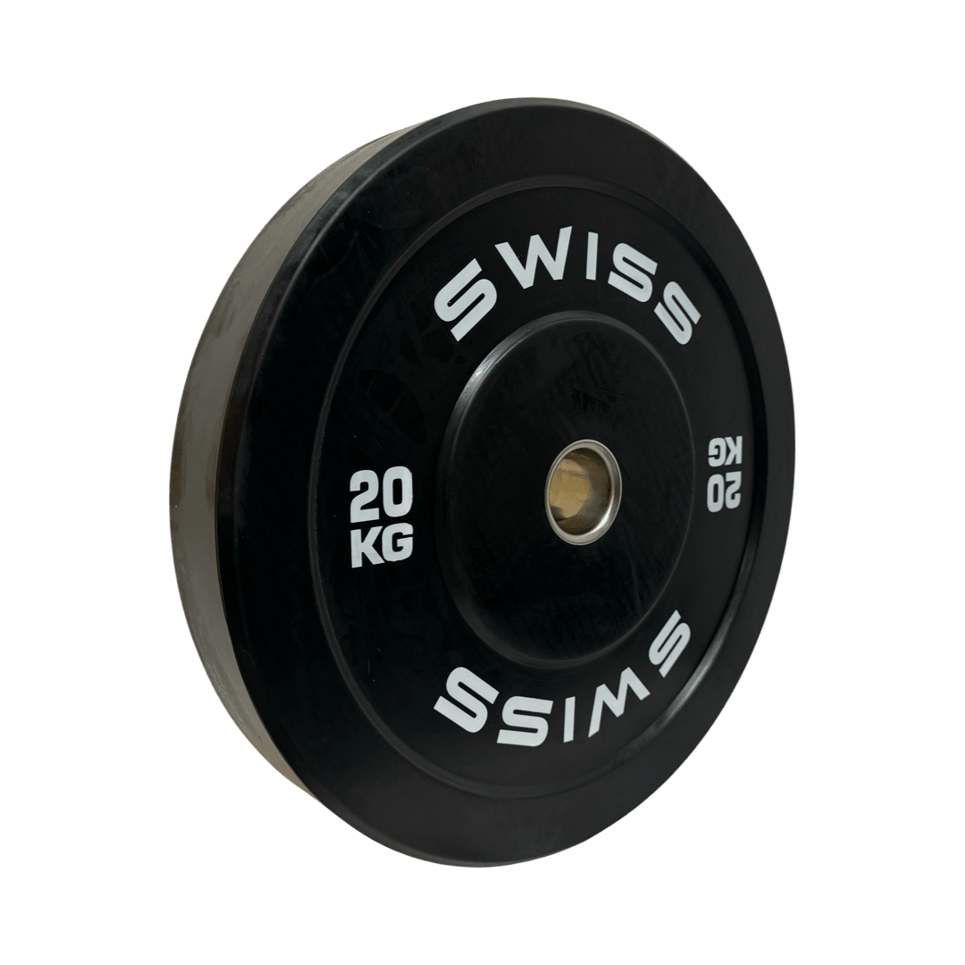 Black Bumper Plates - Swiss Free Weights SuperStrong Fitness 2 x 20kg