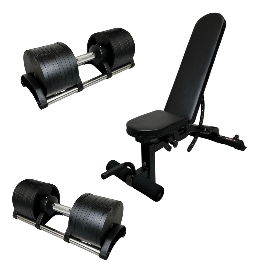32kg Adjustable dumbbells Dumbbells SuperStrong Fitness Pair Adjustable Incline/Decline Bench