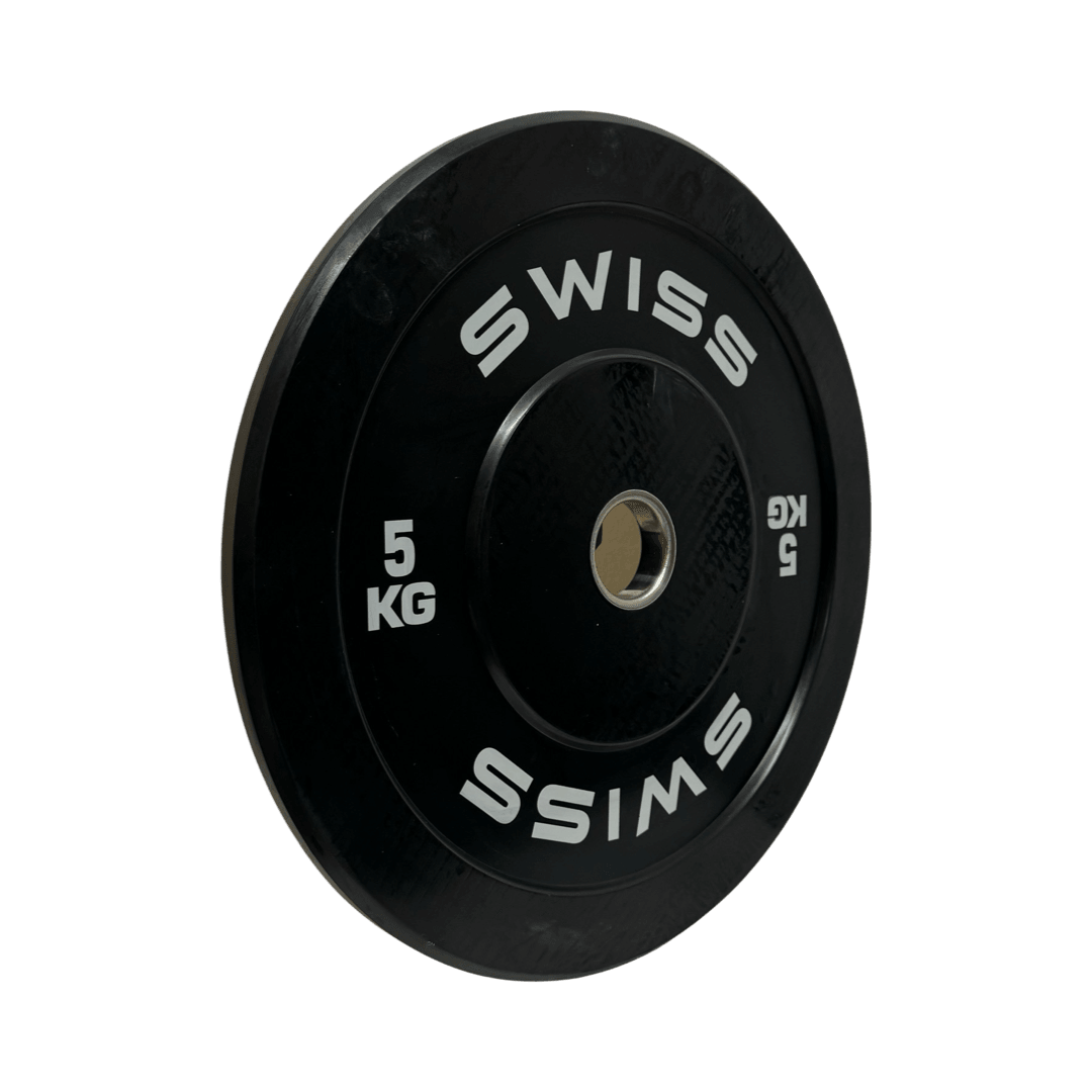 Black Bumper Plates - Swiss Free Weights SuperStrong Fitness 2 x 5kg