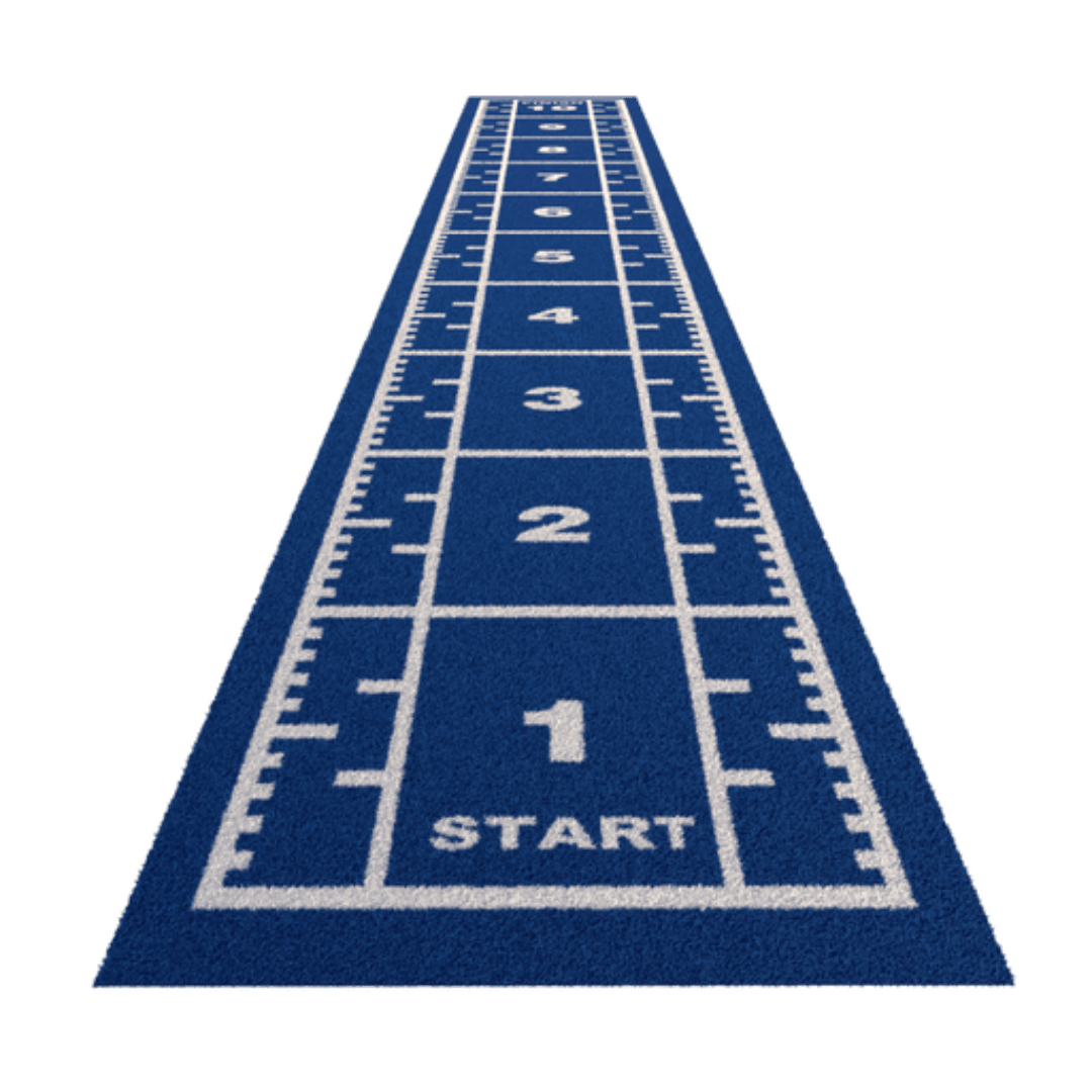 Sprung Premium Sprint Track with Full Markings (1.33m Wide) sprint track GymFloors 10.4 Blue