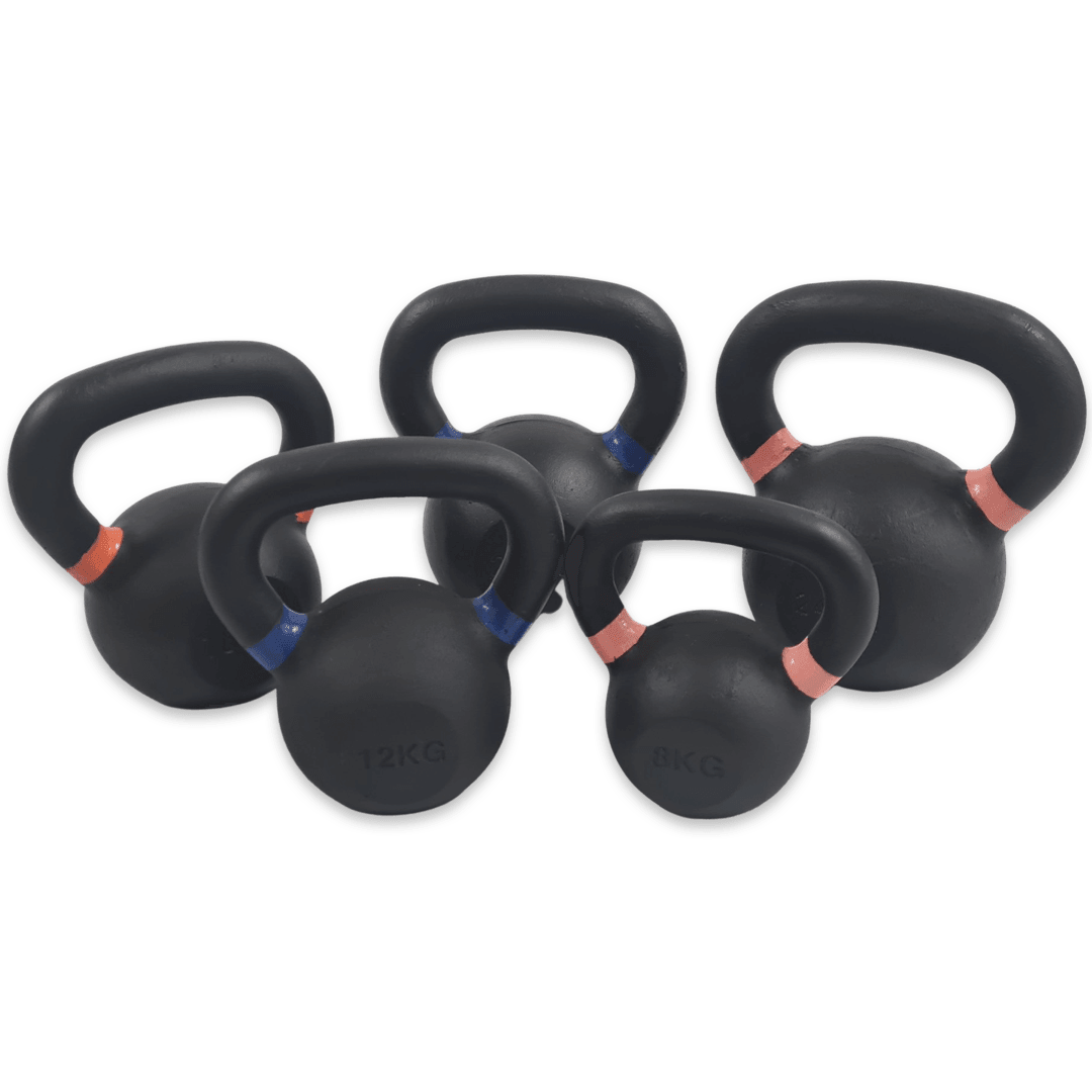 SuperStrong Cast Iron Kettlebells Free Weights SuperStrong Fitness Set Small 8kg, 12kg, 16kg, 20kg & 24kg