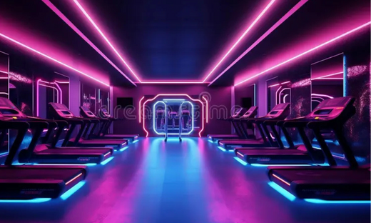 rubber gym flooring in a dynamic gym design