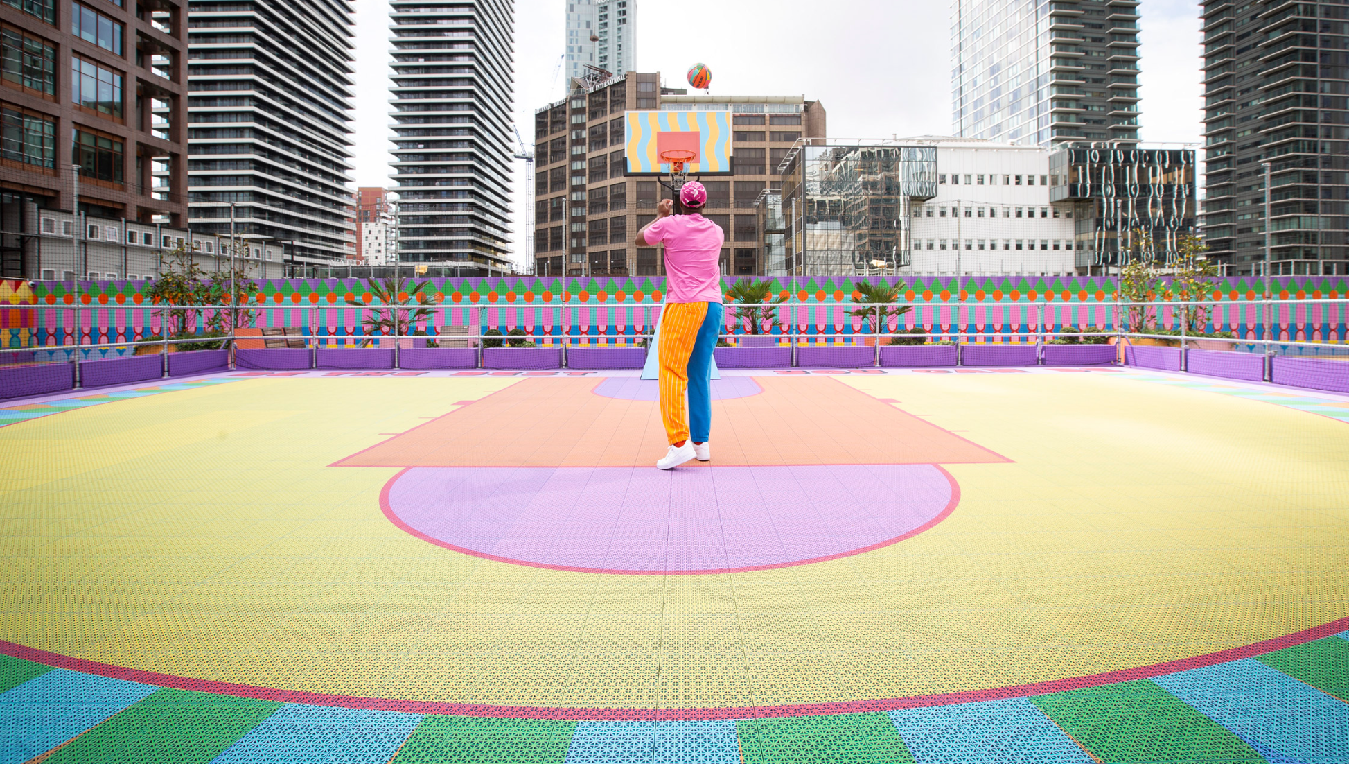 Yinka Ilori's Colourful Basketball Court in London