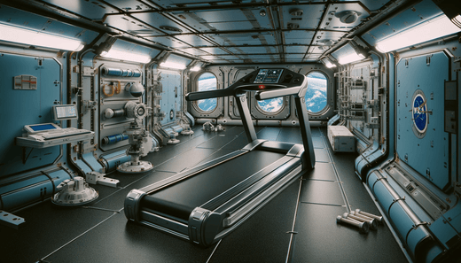 Image of a treadmill in a space station