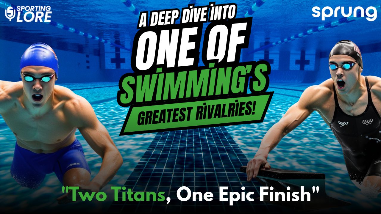 Image of the greatest swimming rivals in a pool together