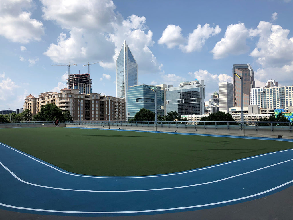 Rooftop Running Track with Turf Inlay