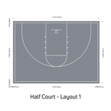 Basketball Court Flooring System - Half Court | Includes Court Markings
