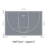 Basketball Court Flooring System - Half Court | Includes Court Markings