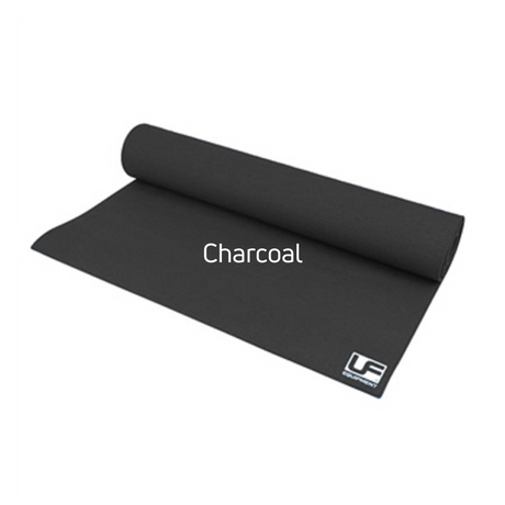 Yoga Mats with Shoulder Strap - 4mm - 5 Colours Sprung Gym Flooring Charcoal