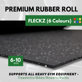 Sprung Fleckz Gym Rubber Matting Roll - Various Colours | Thicknesses - 1.25m Width