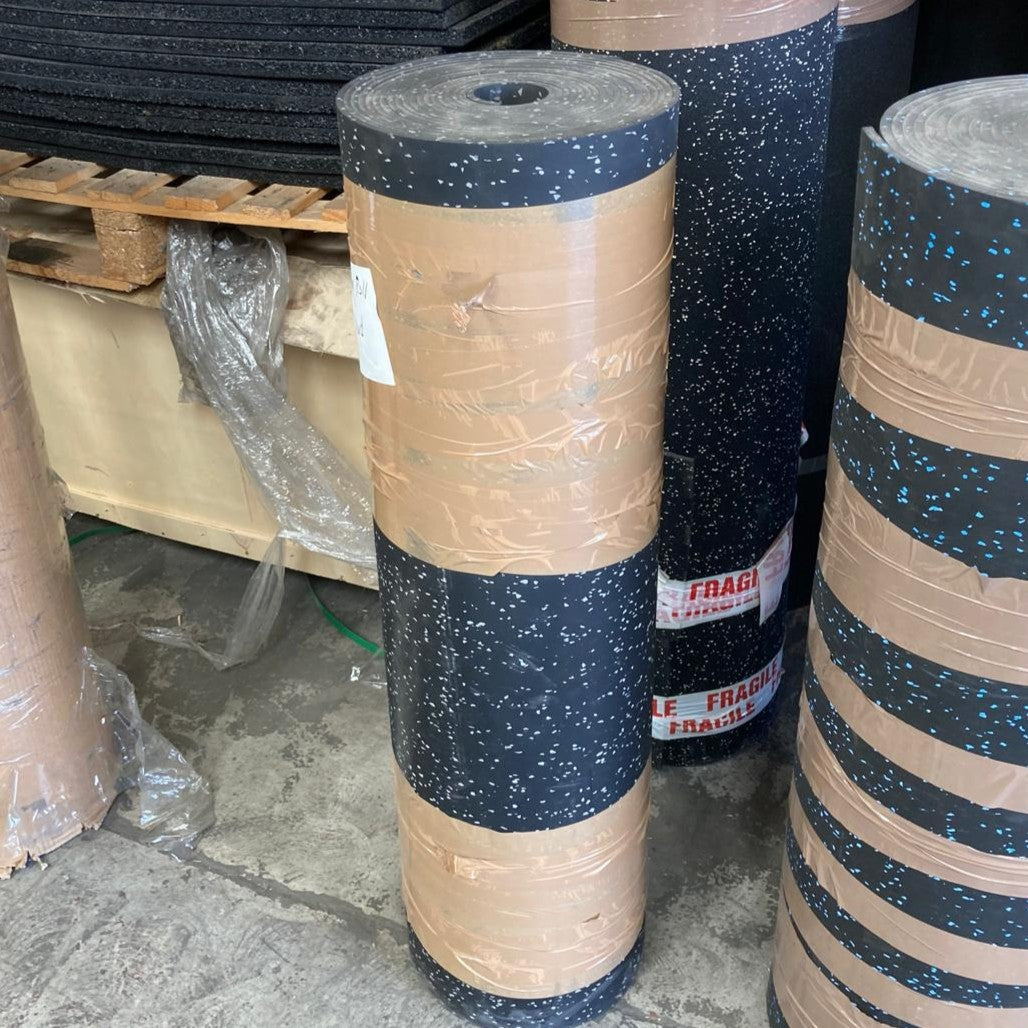 *END OF LINE* - Grey or Blue Fleckz Flooring Rubber Matting Roll / 8mm / 10m2 per roll