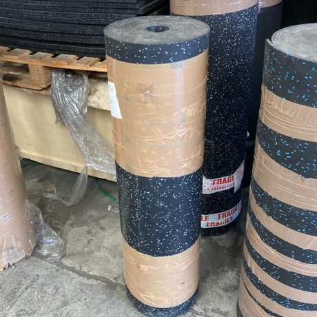 *END OF LINE* - Grey or Blue Fleckz Flooring Rubber Matting Roll / 8mm / 10m2 per roll